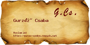Gurzó Csaba névjegykártya